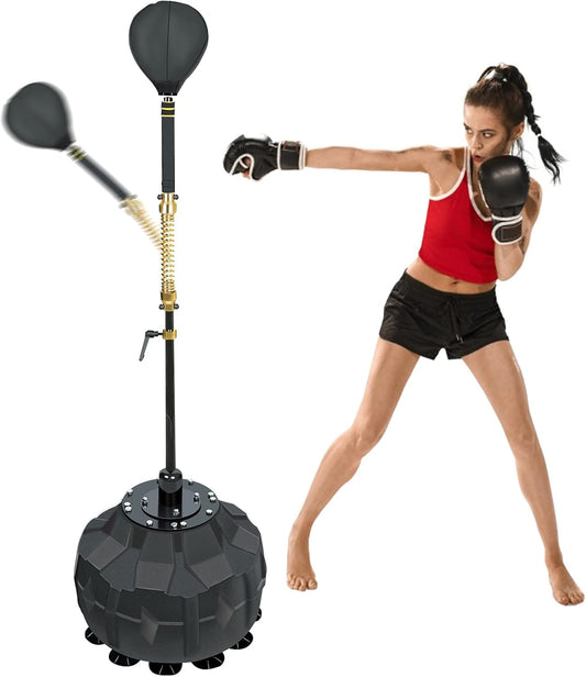 Heavy-Duty Adjustable Height Free Standing Speed Bag for Boxing Skills Training (57" - 74.8")
