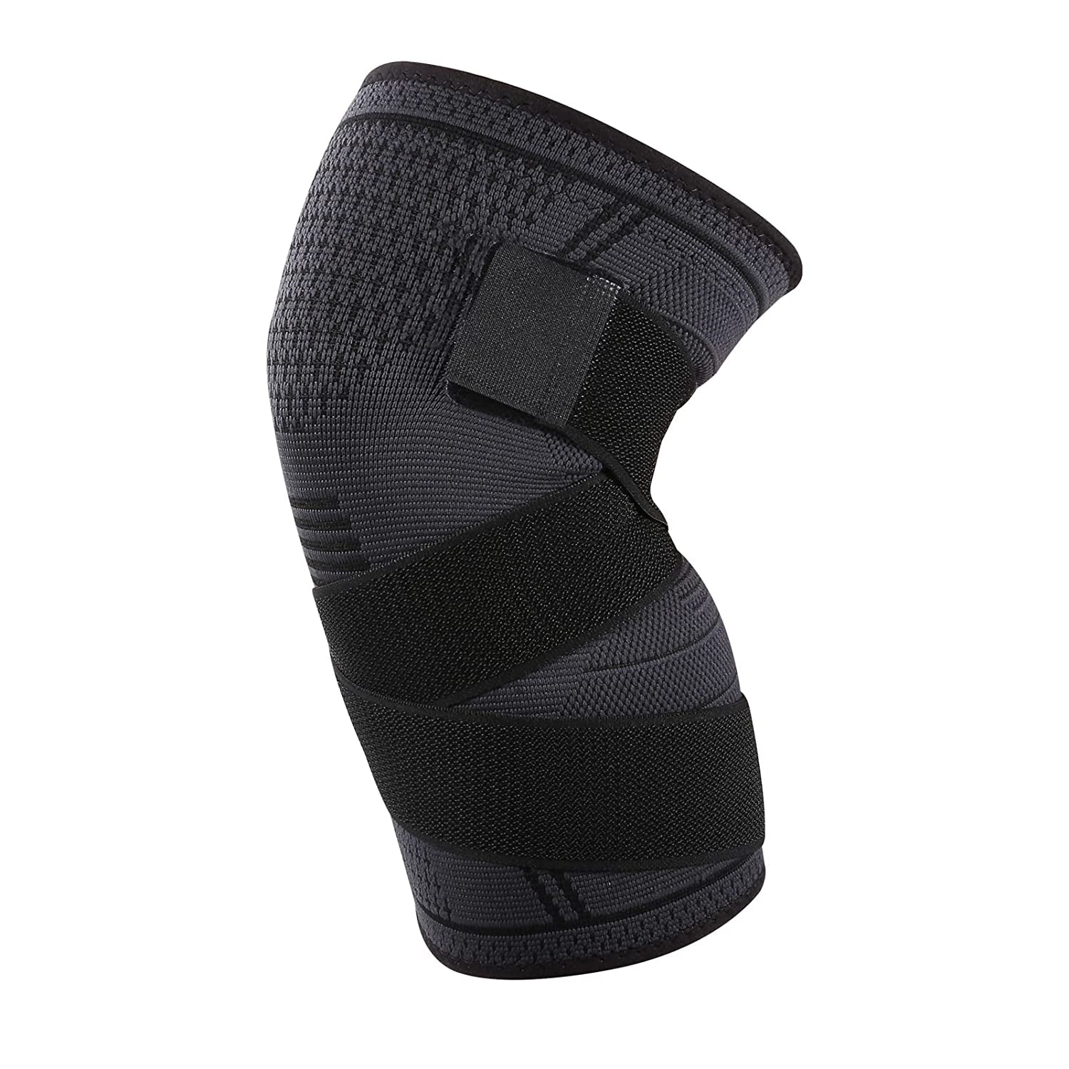 Breathable Compression Knee Sleeve for Men and Women - Adjustable Support for Patellar Tendon Pain and Arthritis Relief, Black (Large)
