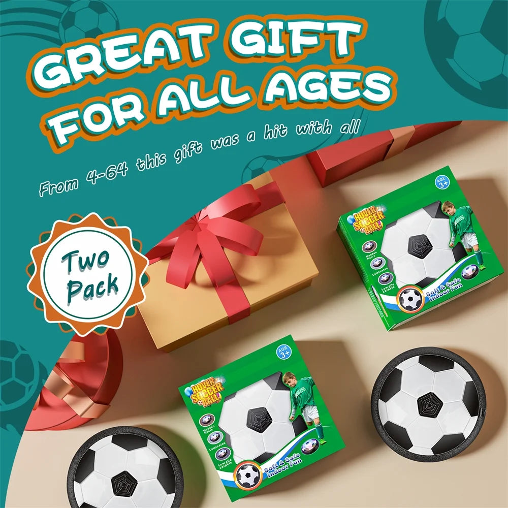 2-Pack LED Hover Soccer Balls for Kids - Indoor & Outdoor Fun with Soft Foam Bumpers!