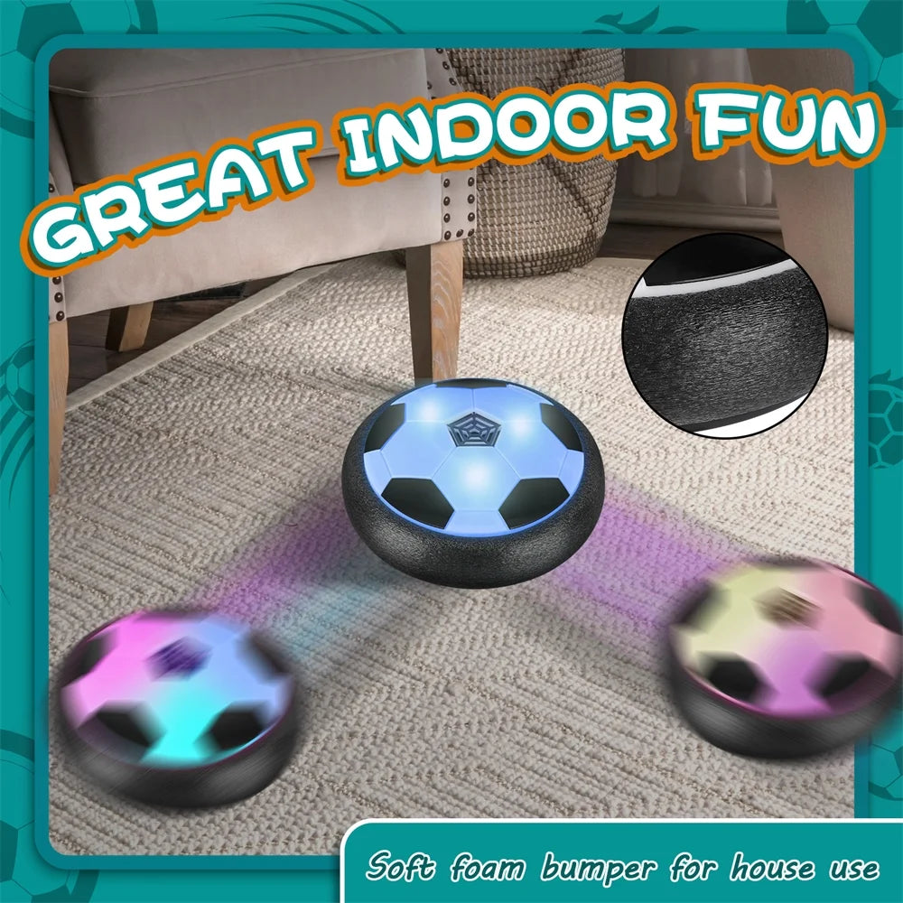 2-Pack LED Hover Soccer Balls for Kids - Indoor & Outdoor Fun with Soft Foam Bumpers!