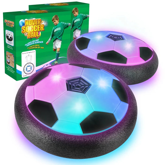 2-Pack LED Hover Soccer Balls for Kids - Indoor & Outdoor Fun with Soft Foam Bumpers!