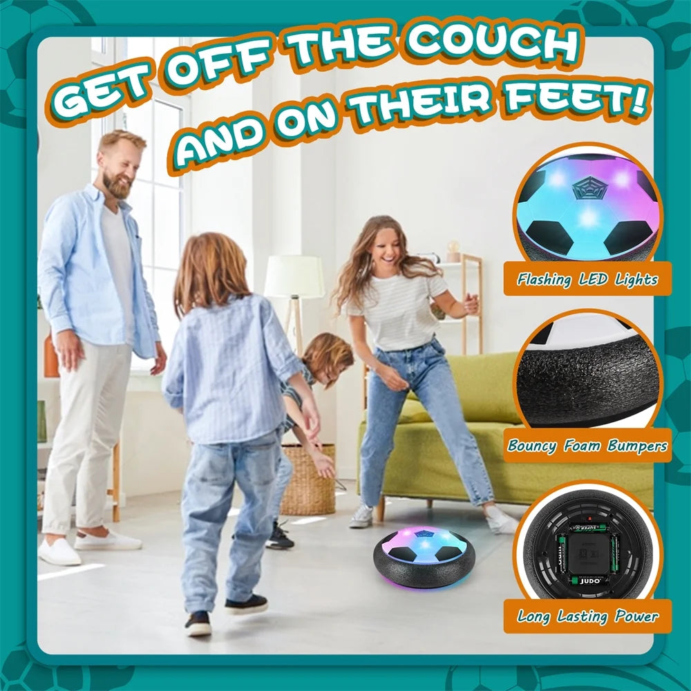 2-Pack LED Hover Soccer Balls for Kids - Indoor & Outdoor Fun with Soft Foam Bumpers!