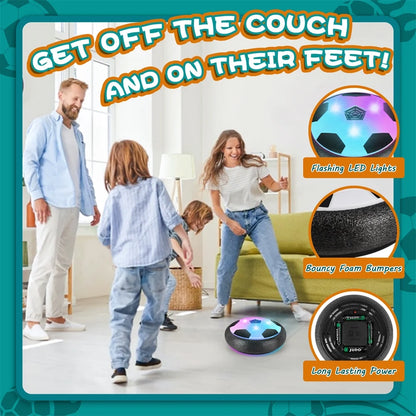 2-Pack LED Hover Soccer Balls for Kids - Indoor & Outdoor Fun with Soft Foam Bumpers!